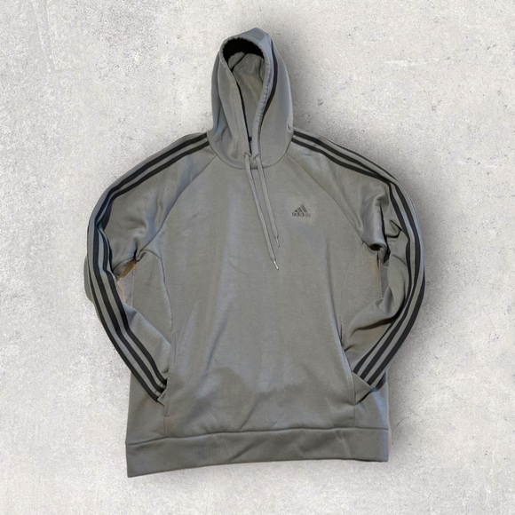 Adidas Hoodie Sweatshirt Gray - Picture 6 of 10